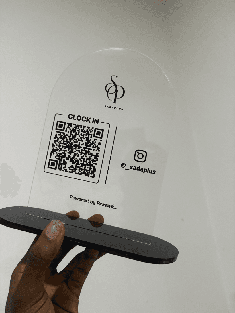 Present clock-in stand installed at Sada Plus RTW