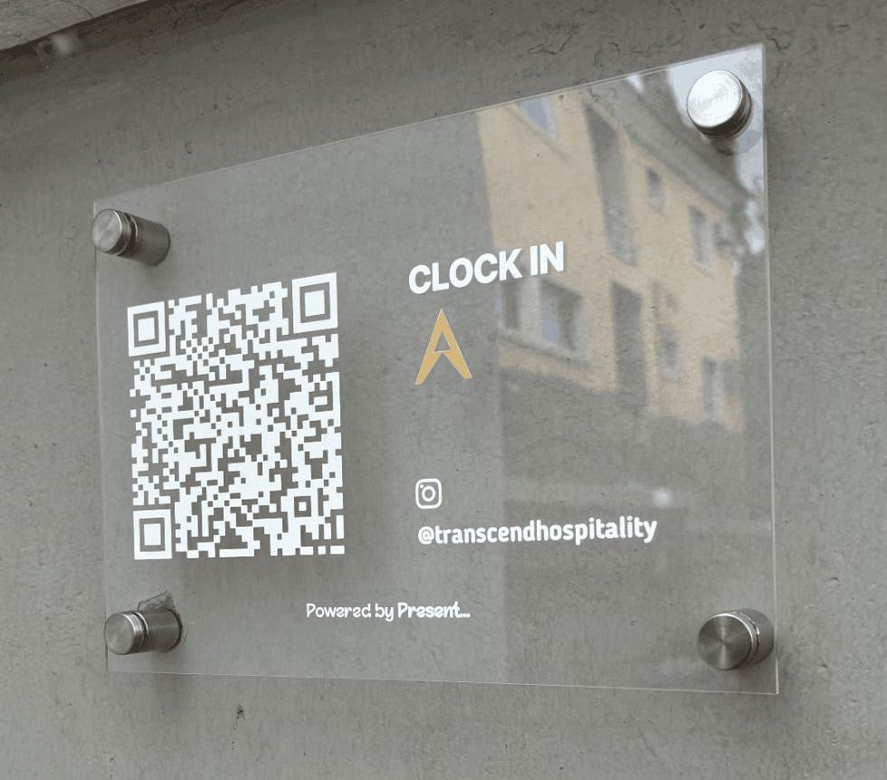 Present clock-in stand installed at Transcend Hospitality